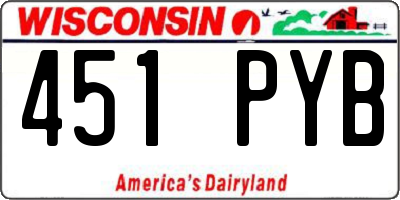 WI license plate 451PYB
