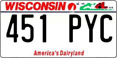 WI license plate 451PYC