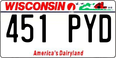 WI license plate 451PYD