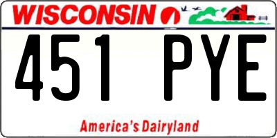 WI license plate 451PYE