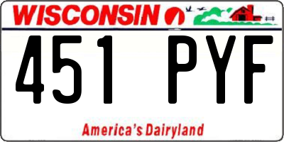 WI license plate 451PYF