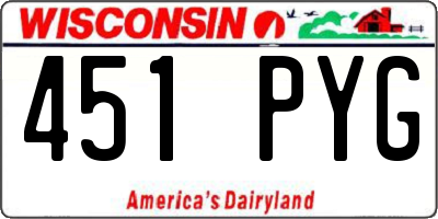 WI license plate 451PYG