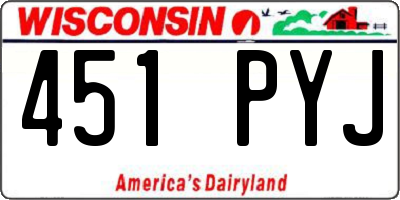 WI license plate 451PYJ