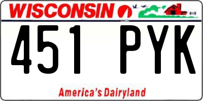 WI license plate 451PYK