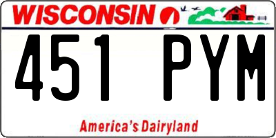 WI license plate 451PYM