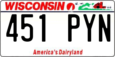 WI license plate 451PYN