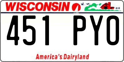 WI license plate 451PYO