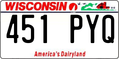 WI license plate 451PYQ