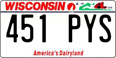 WI license plate 451PYS