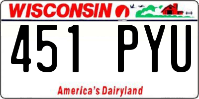 WI license plate 451PYU