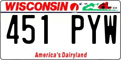 WI license plate 451PYW