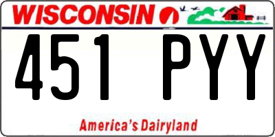 WI license plate 451PYY