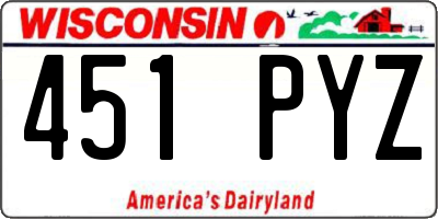 WI license plate 451PYZ