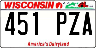 WI license plate 451PZA