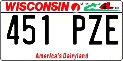 WI license plate 451PZE