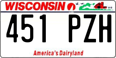 WI license plate 451PZH
