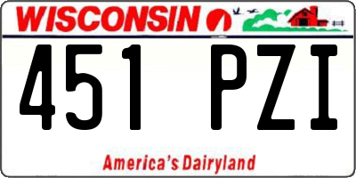 WI license plate 451PZI