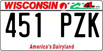 WI license plate 451PZK