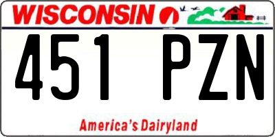 WI license plate 451PZN