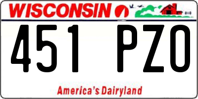WI license plate 451PZO