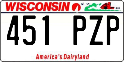 WI license plate 451PZP