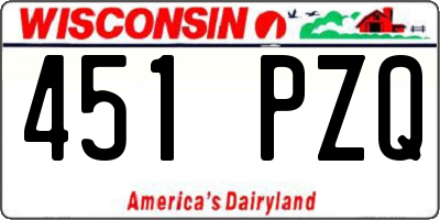 WI license plate 451PZQ