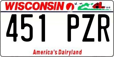 WI license plate 451PZR