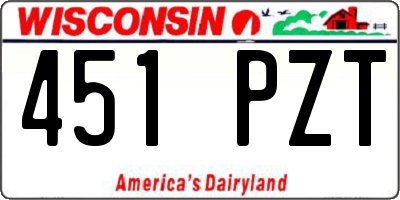 WI license plate 451PZT