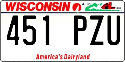 WI license plate 451PZU