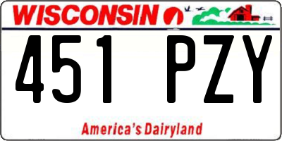 WI license plate 451PZY