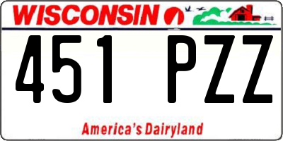 WI license plate 451PZZ
