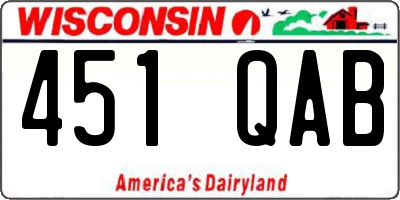 WI license plate 451QAB