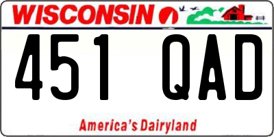WI license plate 451QAD