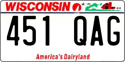 WI license plate 451QAG