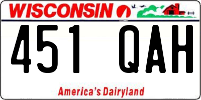 WI license plate 451QAH