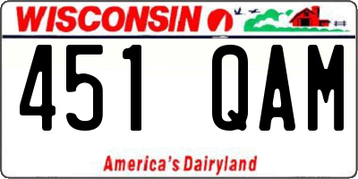 WI license plate 451QAM