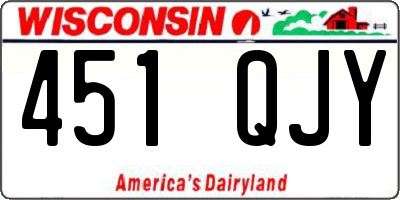 WI license plate 451QJY