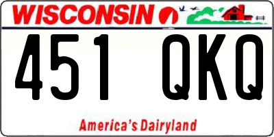 WI license plate 451QKQ