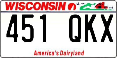 WI license plate 451QKX