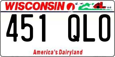 WI license plate 451QLO