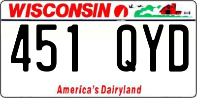 WI license plate 451QYD