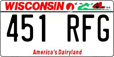 WI license plate 451RFG