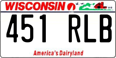 WI license plate 451RLB