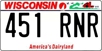 WI license plate 451RNR