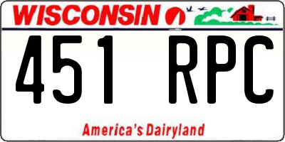 WI license plate 451RPC