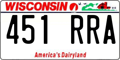 WI license plate 451RRA