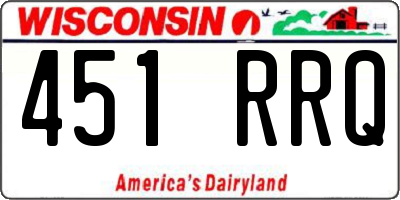 WI license plate 451RRQ
