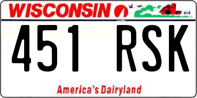 WI license plate 451RSK