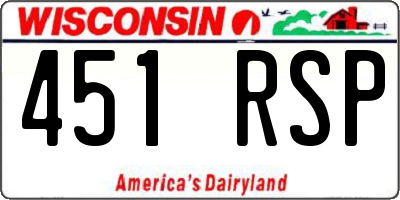 WI license plate 451RSP