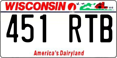 WI license plate 451RTB